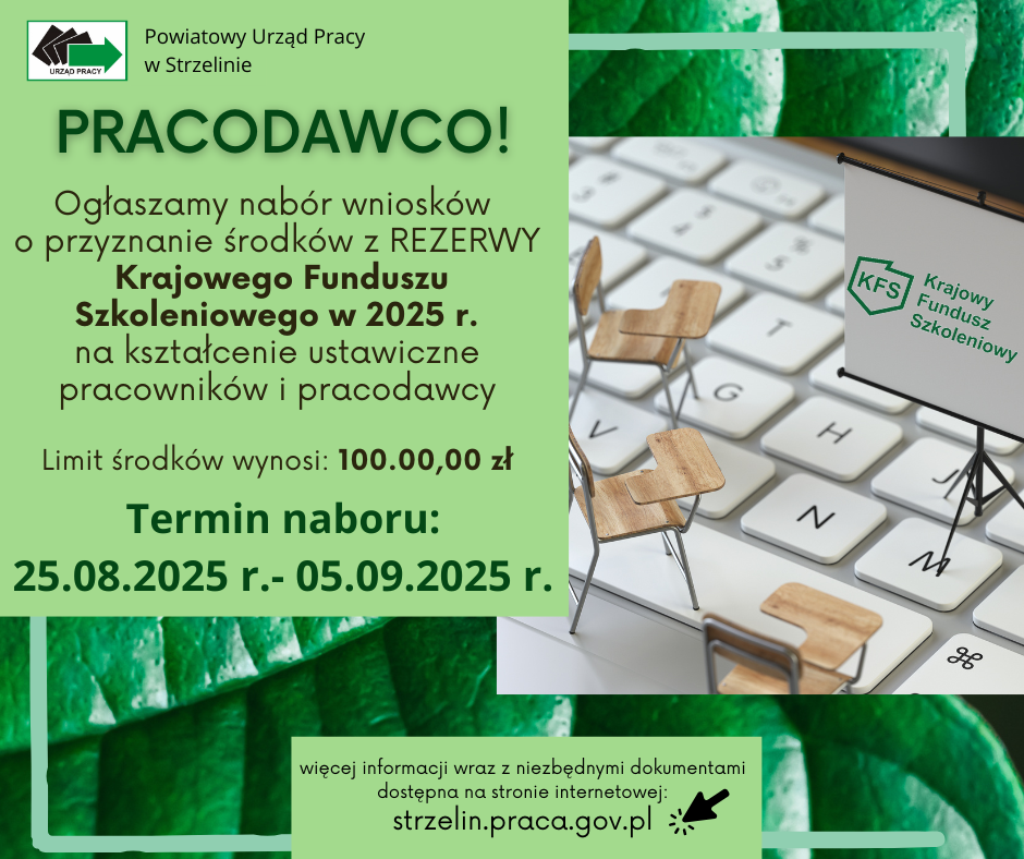 Zdjęcie artykułu Nabór wniosków o przyznanie środków z rezerwy Krajowego Funduszu Szkoleniowego 2025 r.
