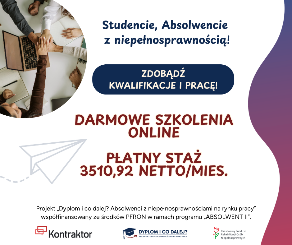 Zdjęcie artykułu Dołącz do projektu „Dyplom i co dalej? Absolwenci z niepełnosprawnościami na rynku pracy”!