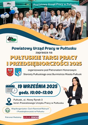 Zdjęcie artykułu Zapraszamy na Pułtuskie Targi Pracy i Przedsiębiorczości 2025